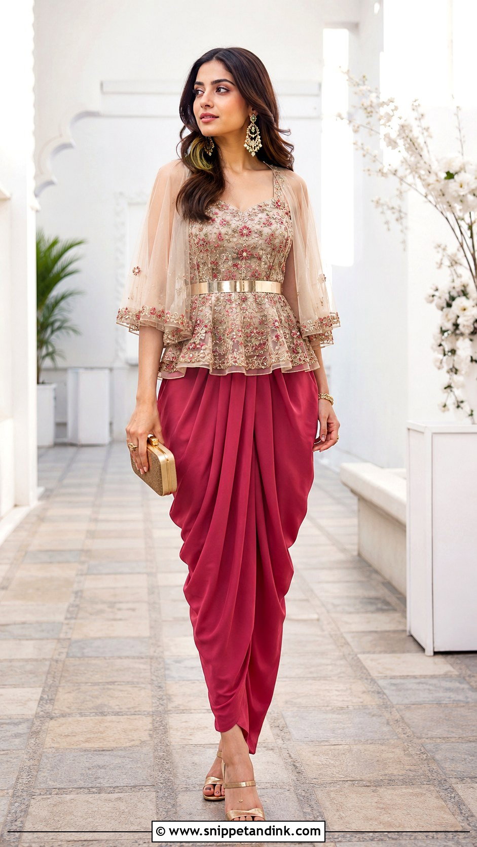 Dhoti Pants and Peplum Top for Brothers Wedding - Snippet and Ink - 20 Indian Dress for Brothers Wedding Ideas