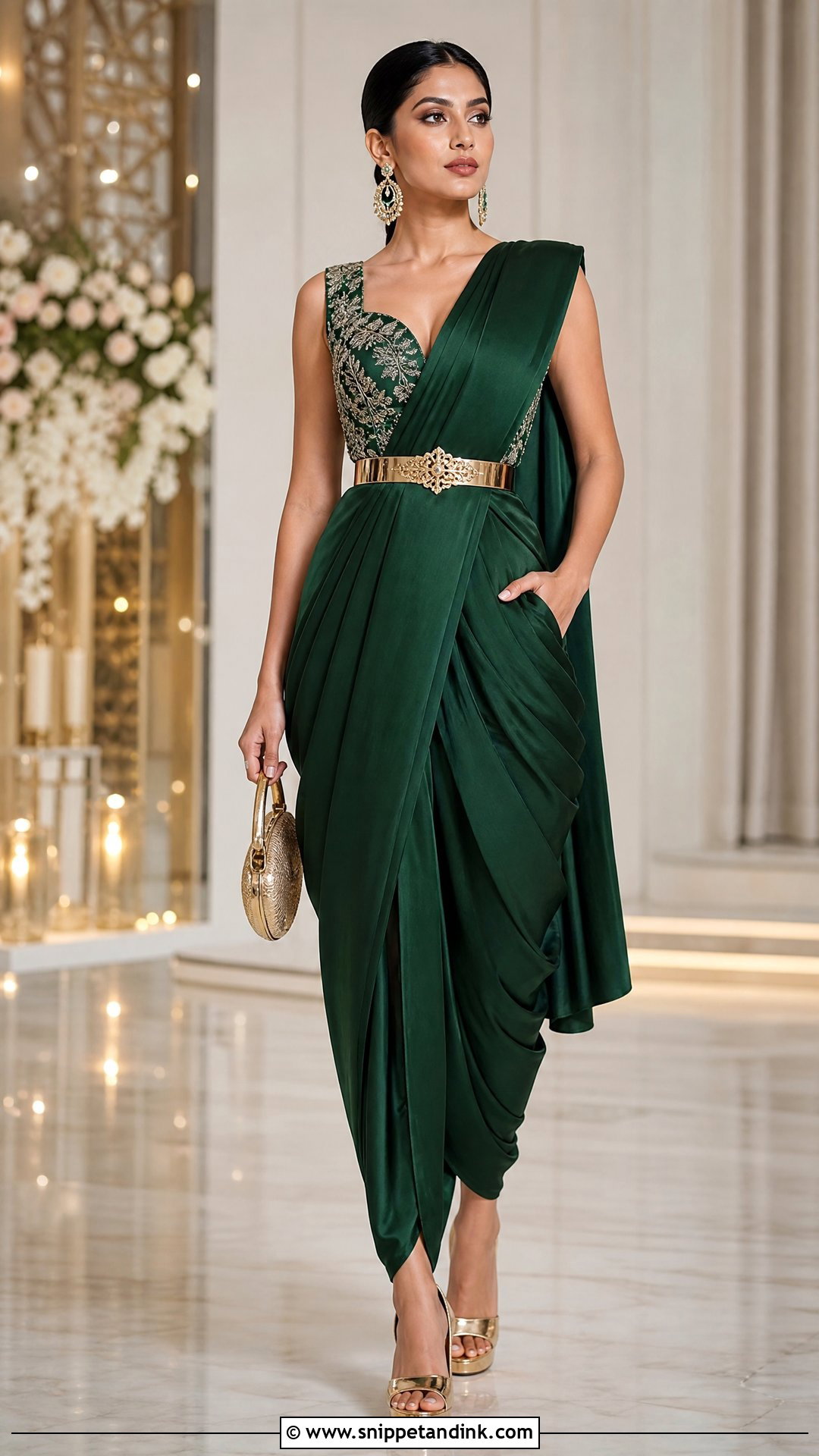 Dhoti Saree for Indian Marriage - Snippet and Ink - 20 Indian Marriage Dress Ideas