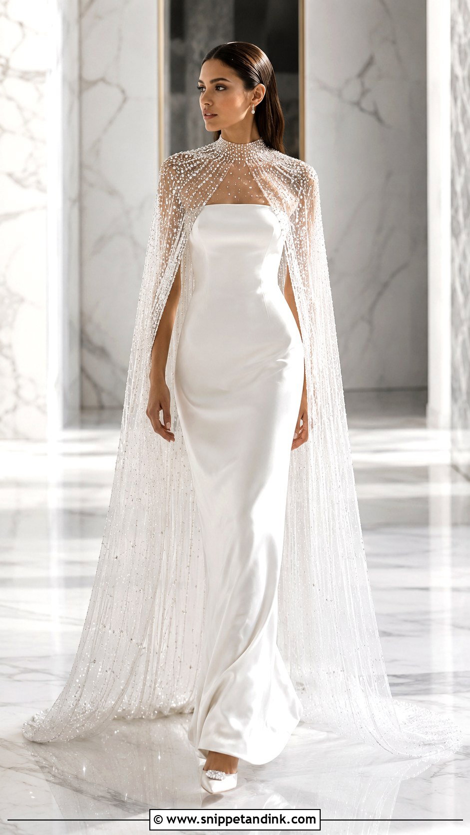 Diamond Cape Wedding Dress - Snippet and Ink - 25 Diamond Wedding Dress Ideas
