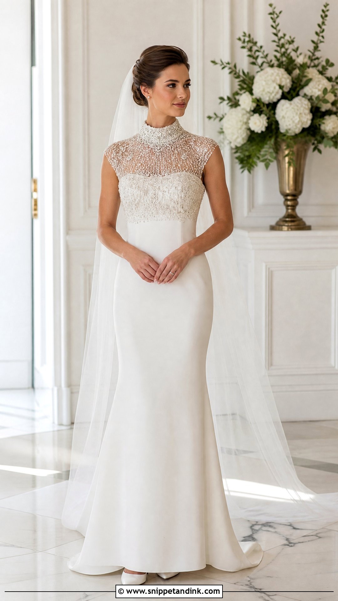 Diamond High Neck Wedding Dress - Snippet and Ink - 20 Wedding Dress Diamonds Ideas