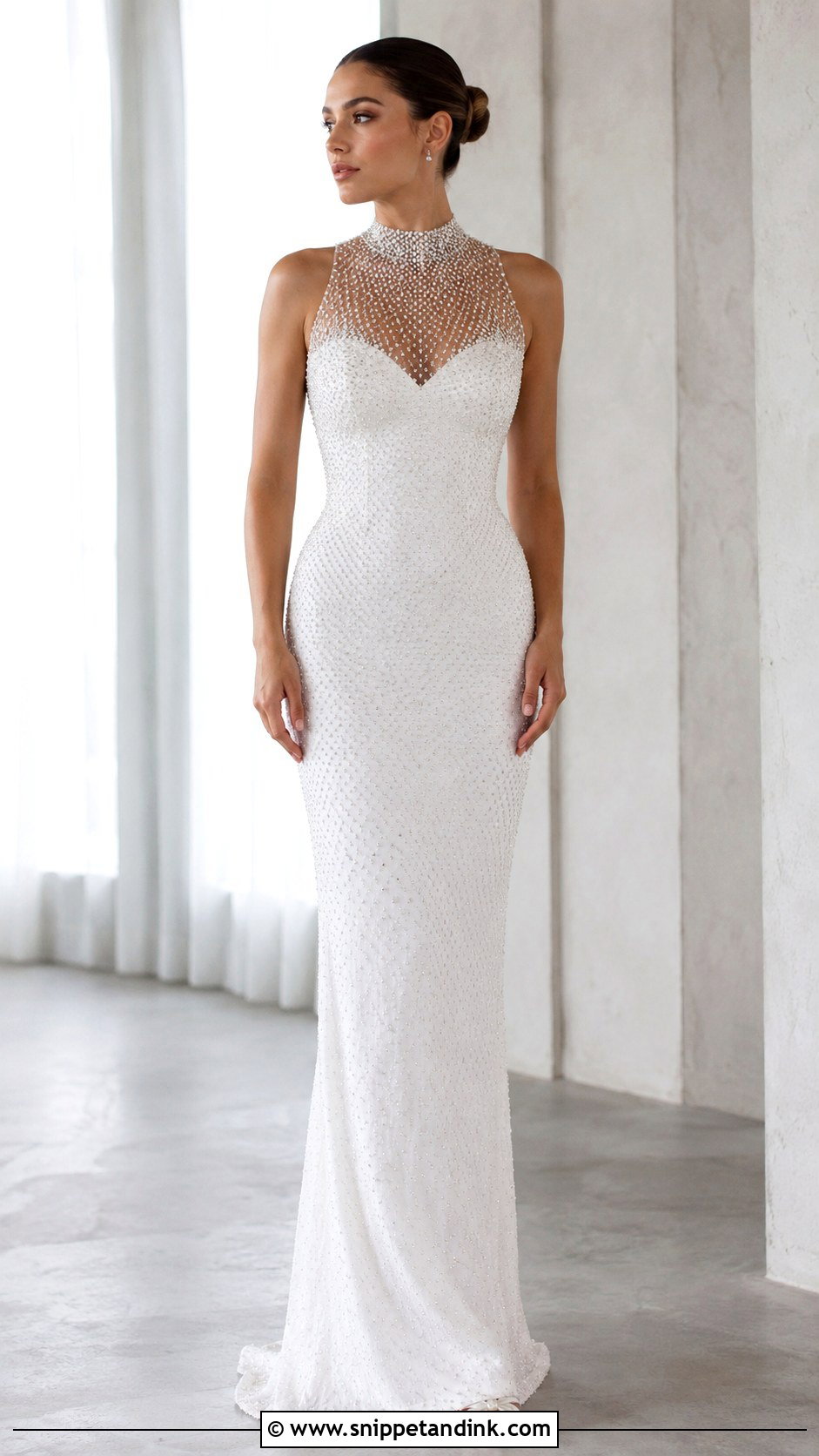 Diamond High Neck Wedding Dress - Snippet and Ink - 25 Diamond Wedding Dress Ideas