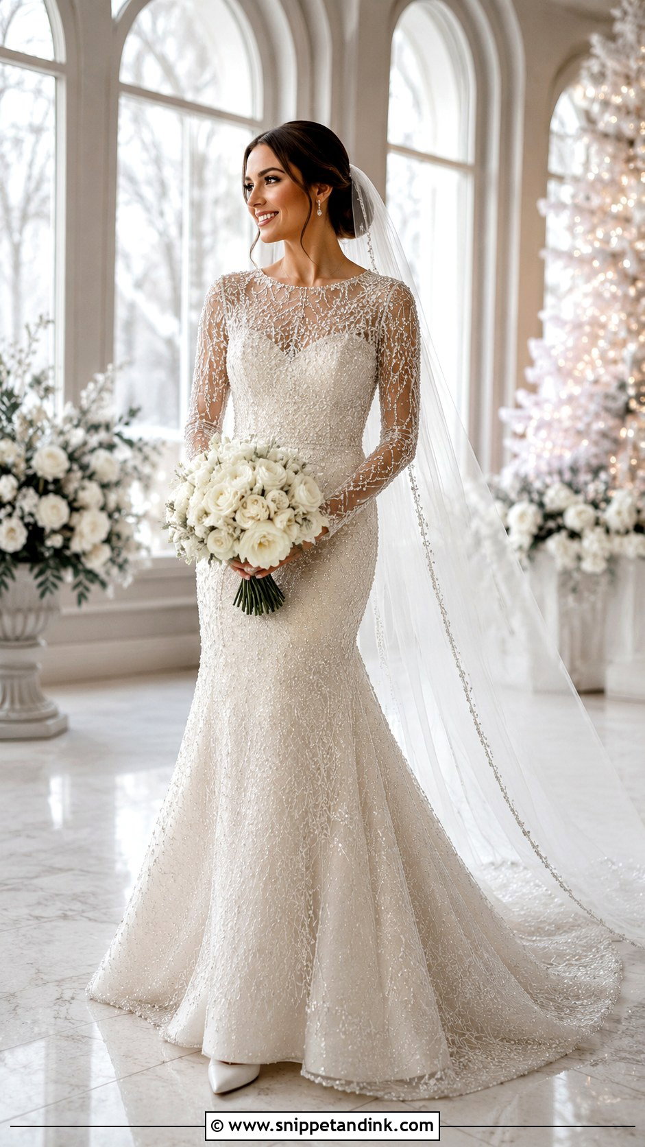 Diamond Long Sleeve Wedding Dress - Snippet and Ink - 20 Diamonds Wedding Dresses