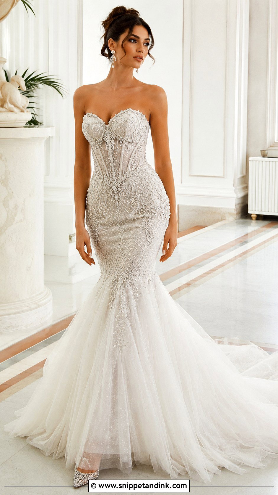 Diamond Mermaid Wedding Dress - Snippet and Ink - 25 Diamond Wedding Dress Ideas