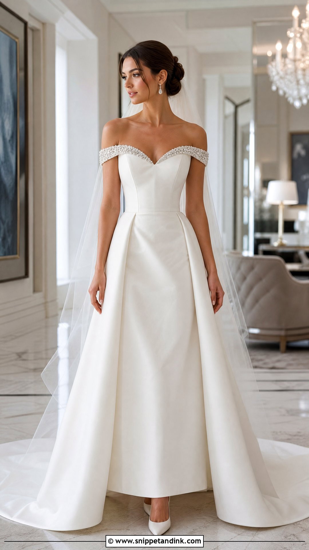 Diamond Off Shoulder Wedding Dress - Snippet and Ink - 20 Wedding Dress Diamonds Ideas
