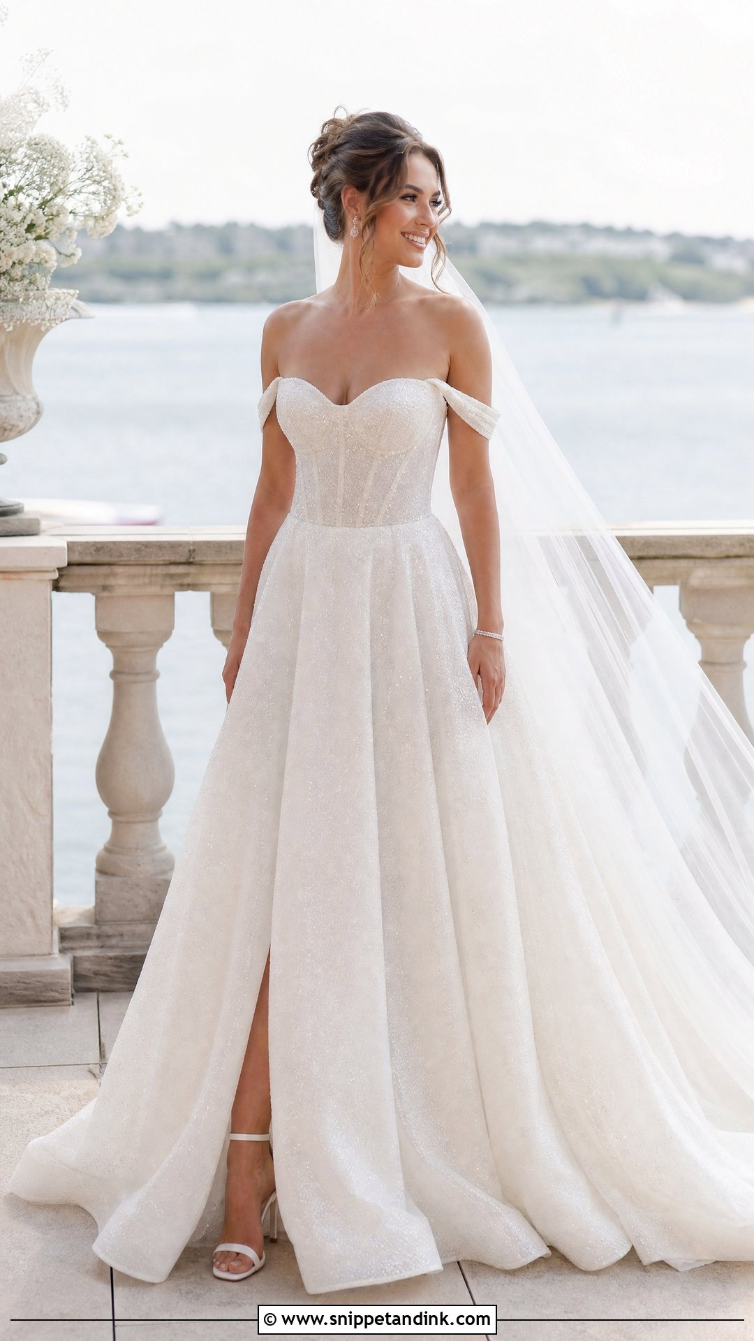 Diamond Off Shoulder Wedding Dress - Snippet and Ink - 20 Wedding Dress with Diamonds Ideas