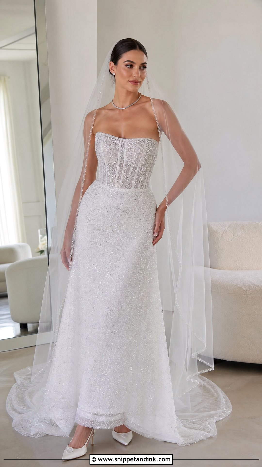 Diamond Strapless Wedding Dress - Snippet and Ink - 20 Wedding Dress Diamonds Ideas