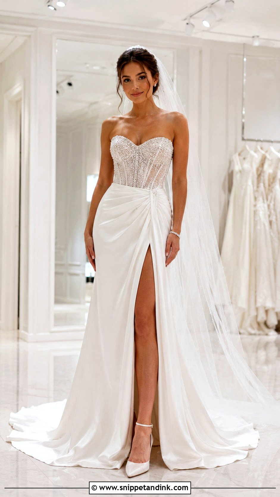 Diamond Strapless Wedding Dress - Snippet and Ink - 25 Diamond Wedding Dress Ideas