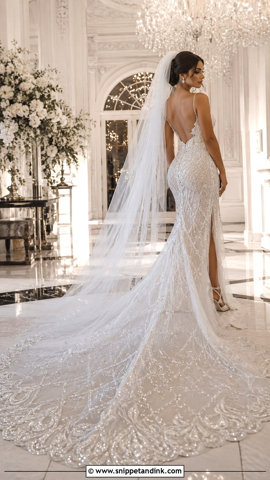 Diamond Train Wedding Dress - Snippet and Ink - 25 Diamond Wedding Dress Ideas