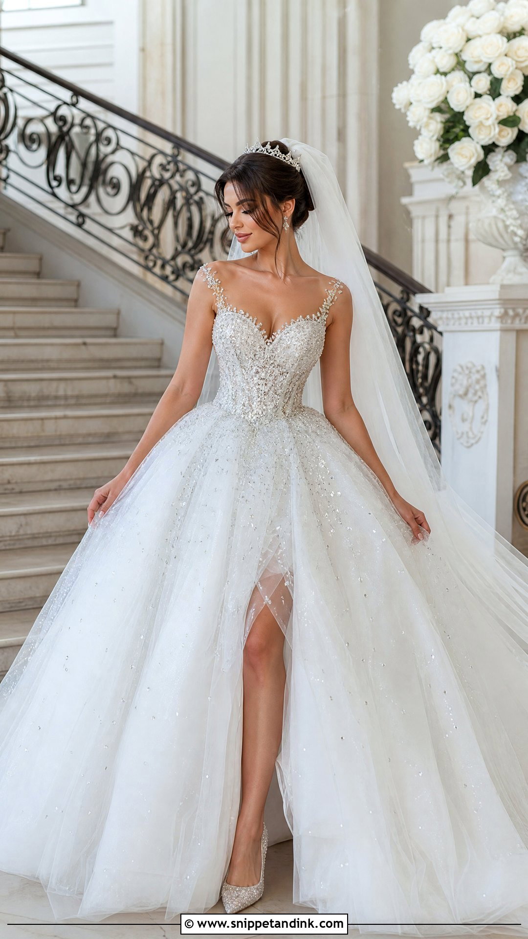 Diamond Tulle Princess Wedding Dress - Snippet and Ink - 20 Wedding Dress with Diamonds Ideas