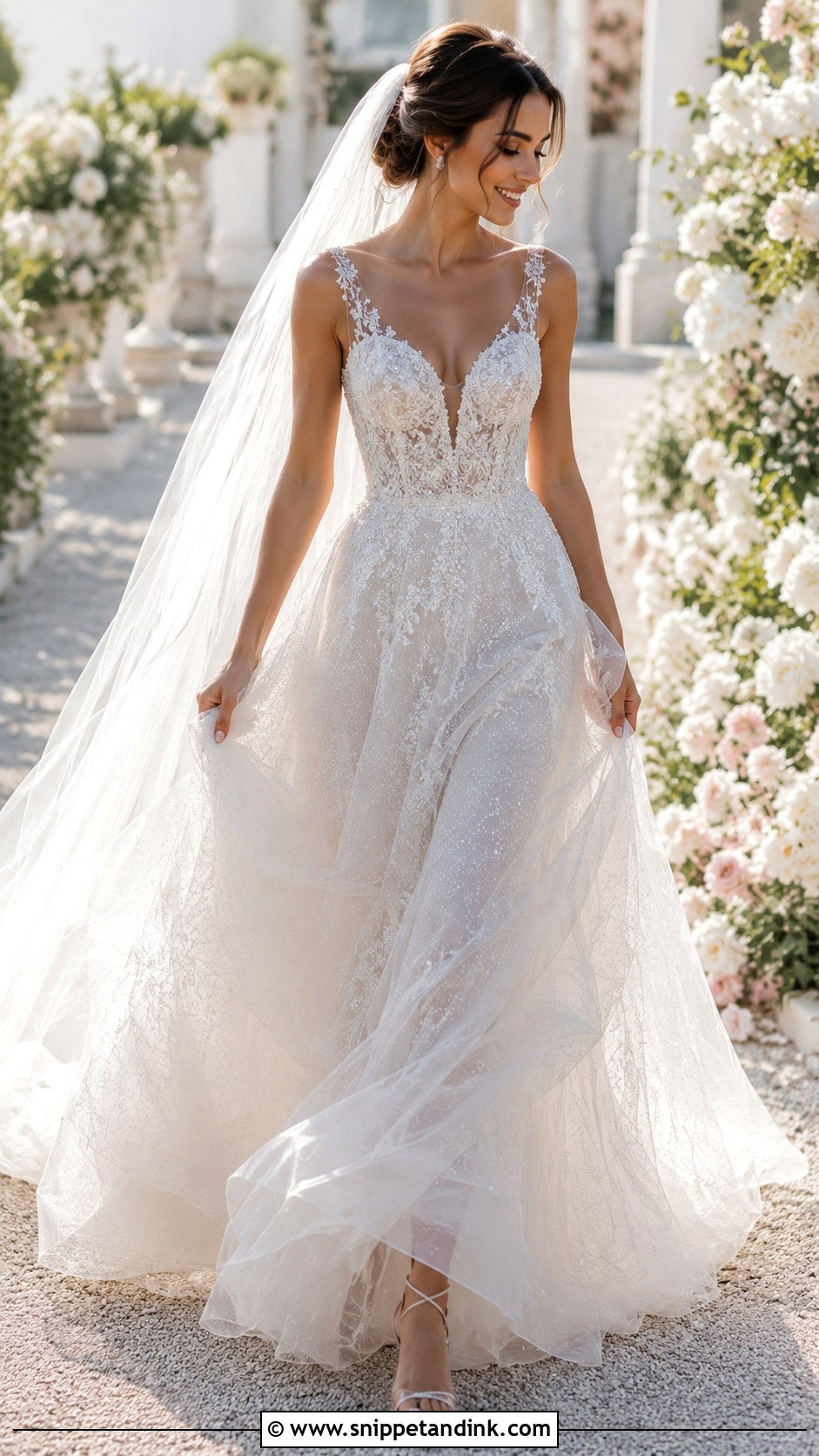 Diamond Tulle Wedding Dress - Snippet and Ink - 25 Diamond Wedding Dress Ideas