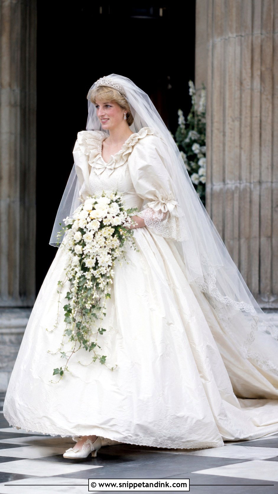 Diana Wedding Dress With Cathedral Veil - Snippet and Ink - 25 Diana Wedding Dress Ideas