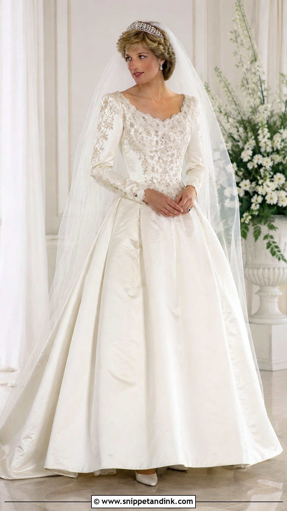 Diana Wedding Dress With Embroidered Bodice - Snippet and Ink - 25 Diana Wedding Dress Ideas
