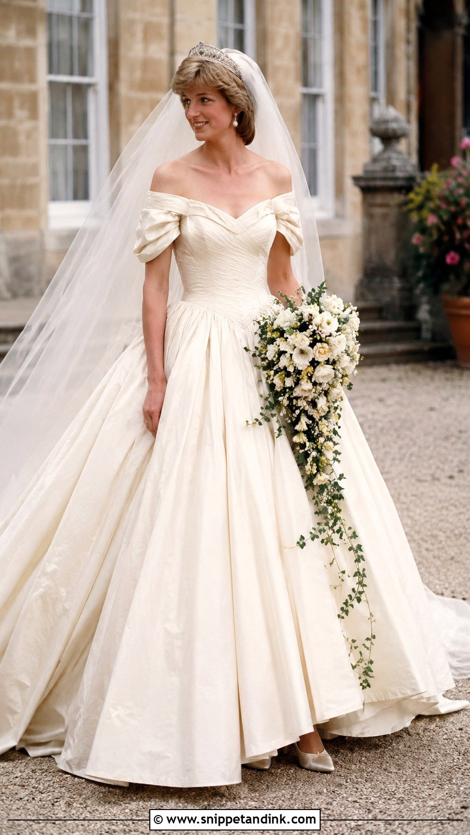 Diana Wedding Dress With Off Shoulder Sleeves - Snippet and Ink - 25 Diana Wedding Dress Ideas