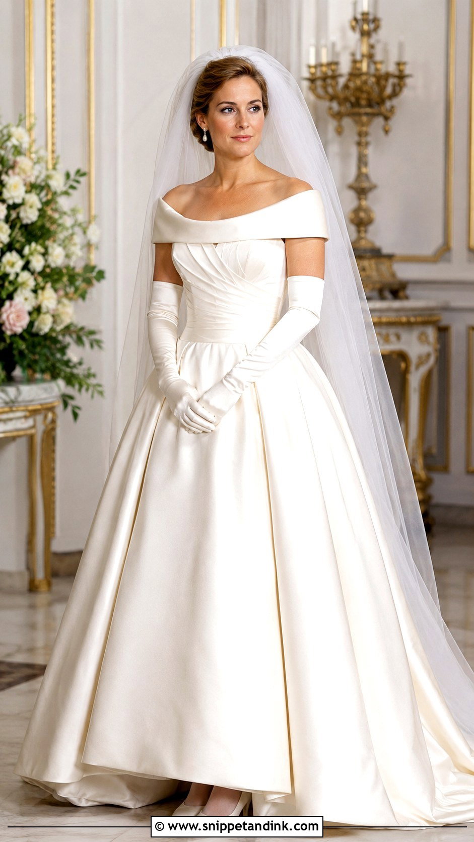 Diana Wedding Dress With Satin Gloves - Snippet and Ink - 25 Diana Wedding Dress Ideas