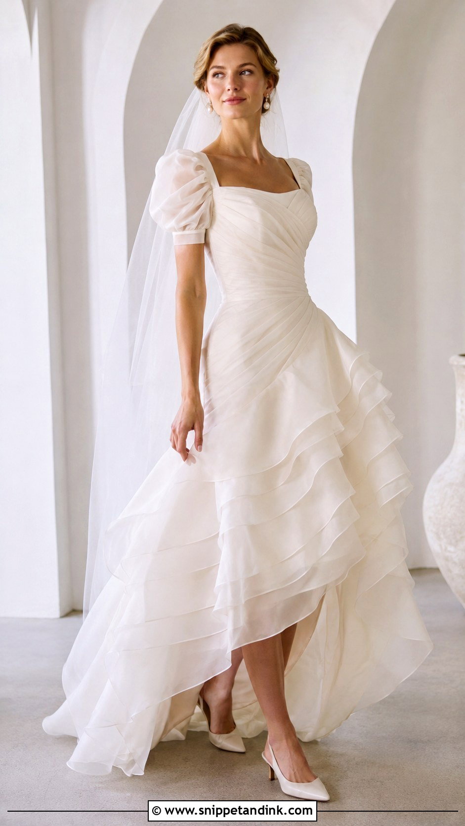 Diana Wedding Dress With Soft Ruffled Skirt - Snippet and Ink - 25 Diana Wedding Dress Ideas