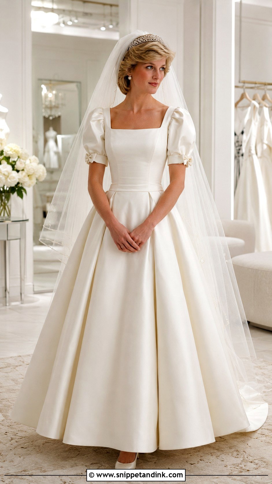 Diana Wedding Dress With Square Neckline - Snippet and Ink - 25 Diana Wedding Dress Ideas
