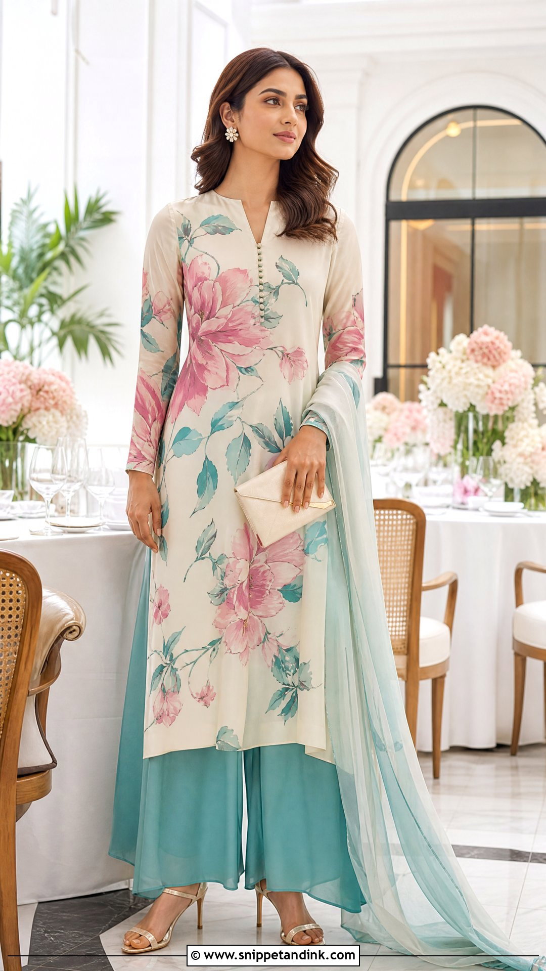 Digital Floral Printed Palazzo Salwar Suit - Snippet and Ink - 20 Printed Salwar Suit Ideas