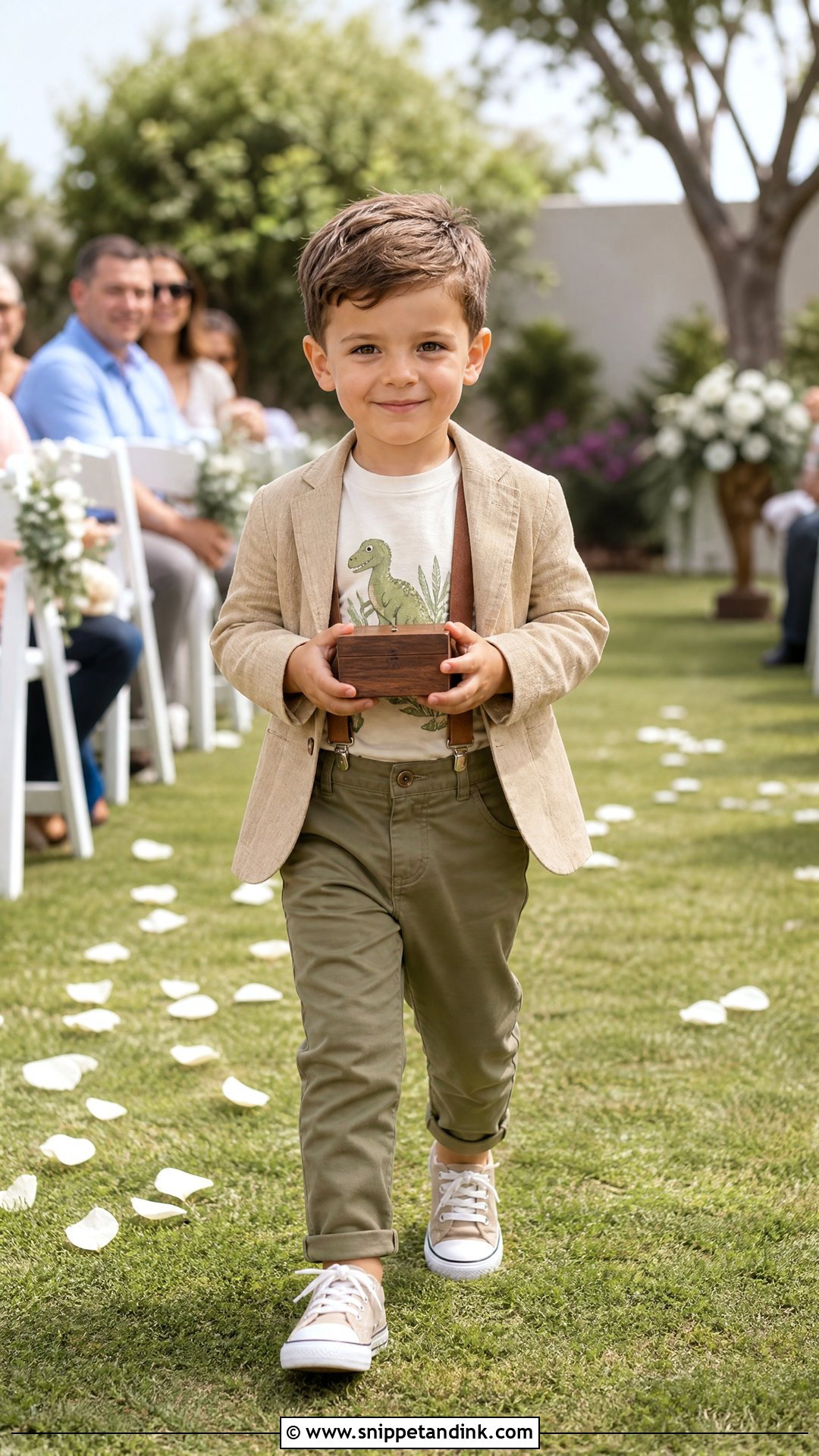 Dinosaur Ring Bearer Shirt With Chinos - Snippet and Ink - 20 Ring Bearer Shirt Ideas