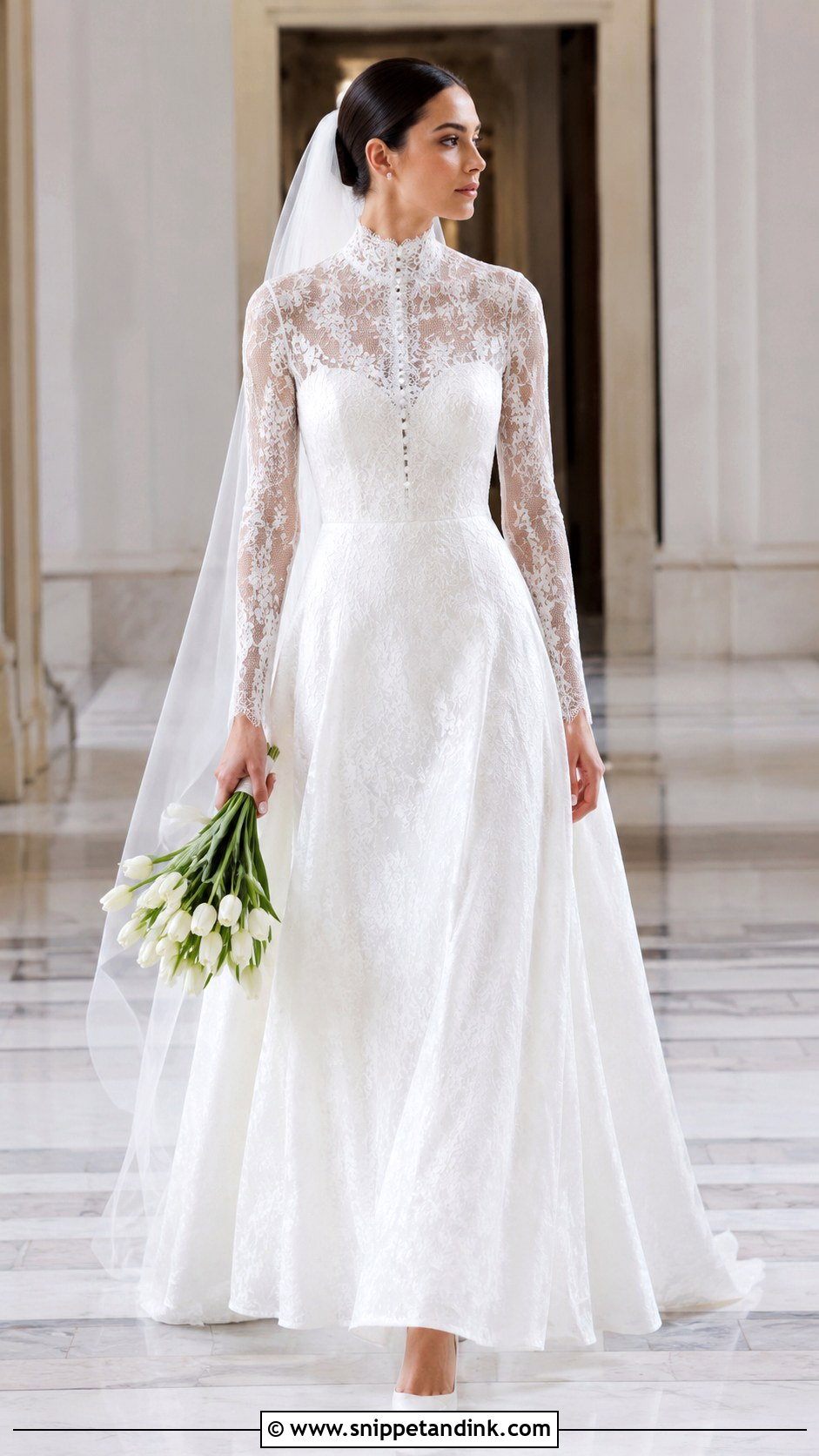 Dior High Neck Wedding Dress - Snippet and Ink - 20 Dior Bridal Dress Ideas