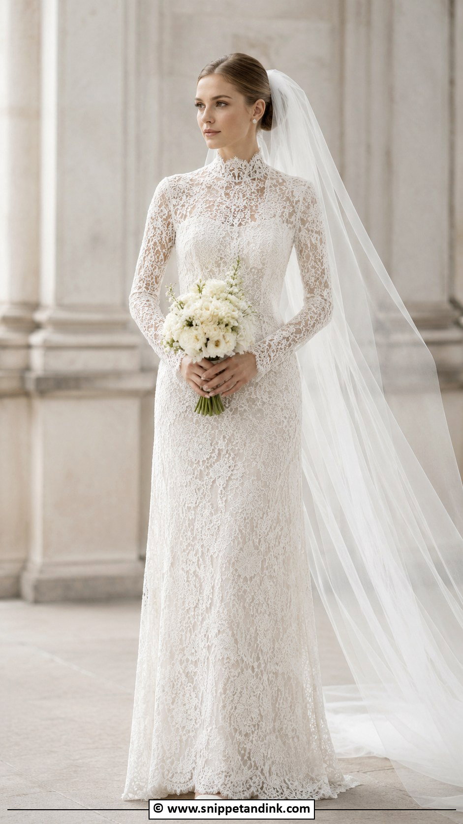 Dior High Neck Wedding Dress - Snippet and Ink - 30 Dior Wedding Dress Ideas