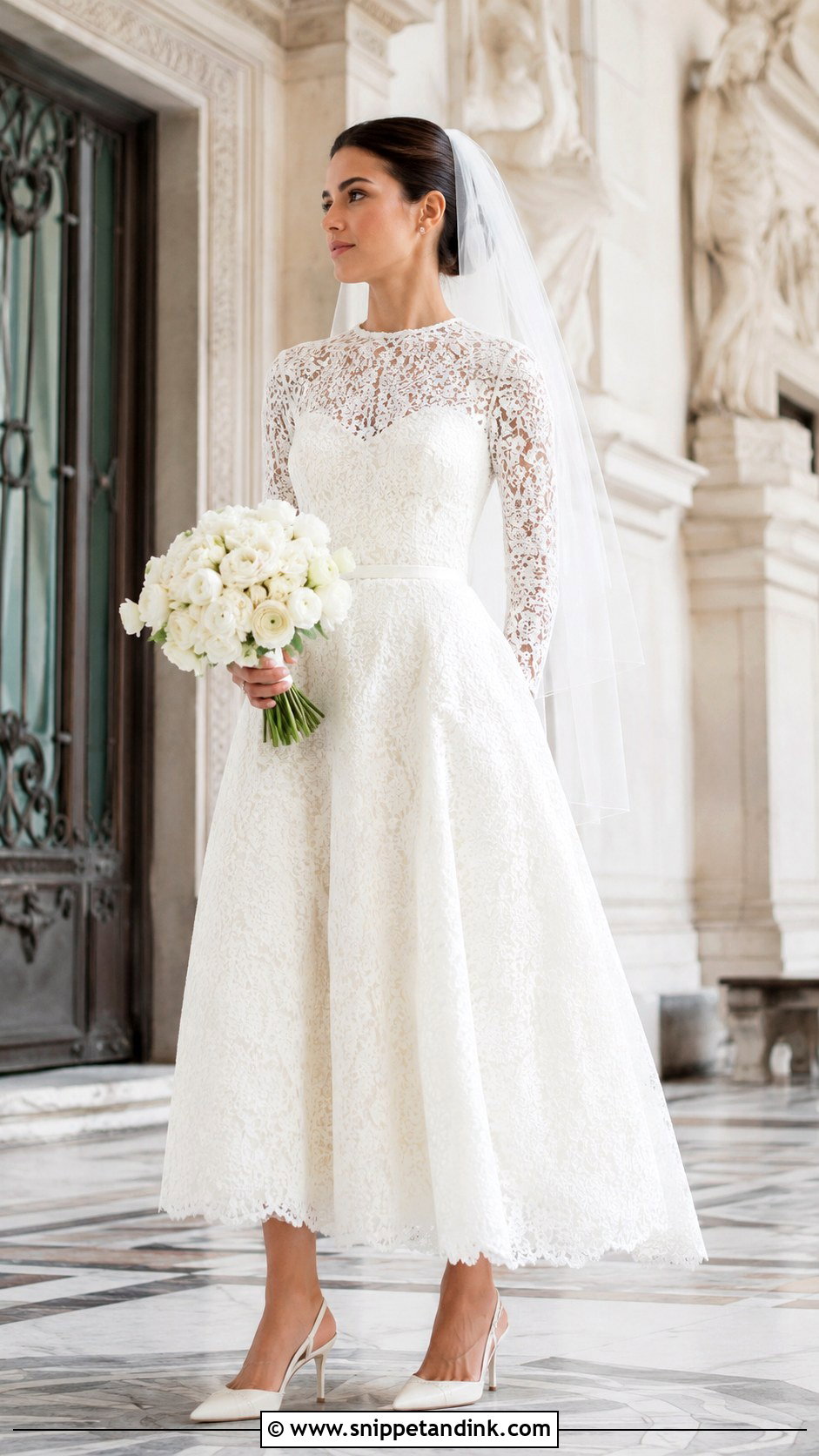 Dior Long Sleeve Lace Dress - Snippet and Ink - 20 Dior Bridal Dress Ideas