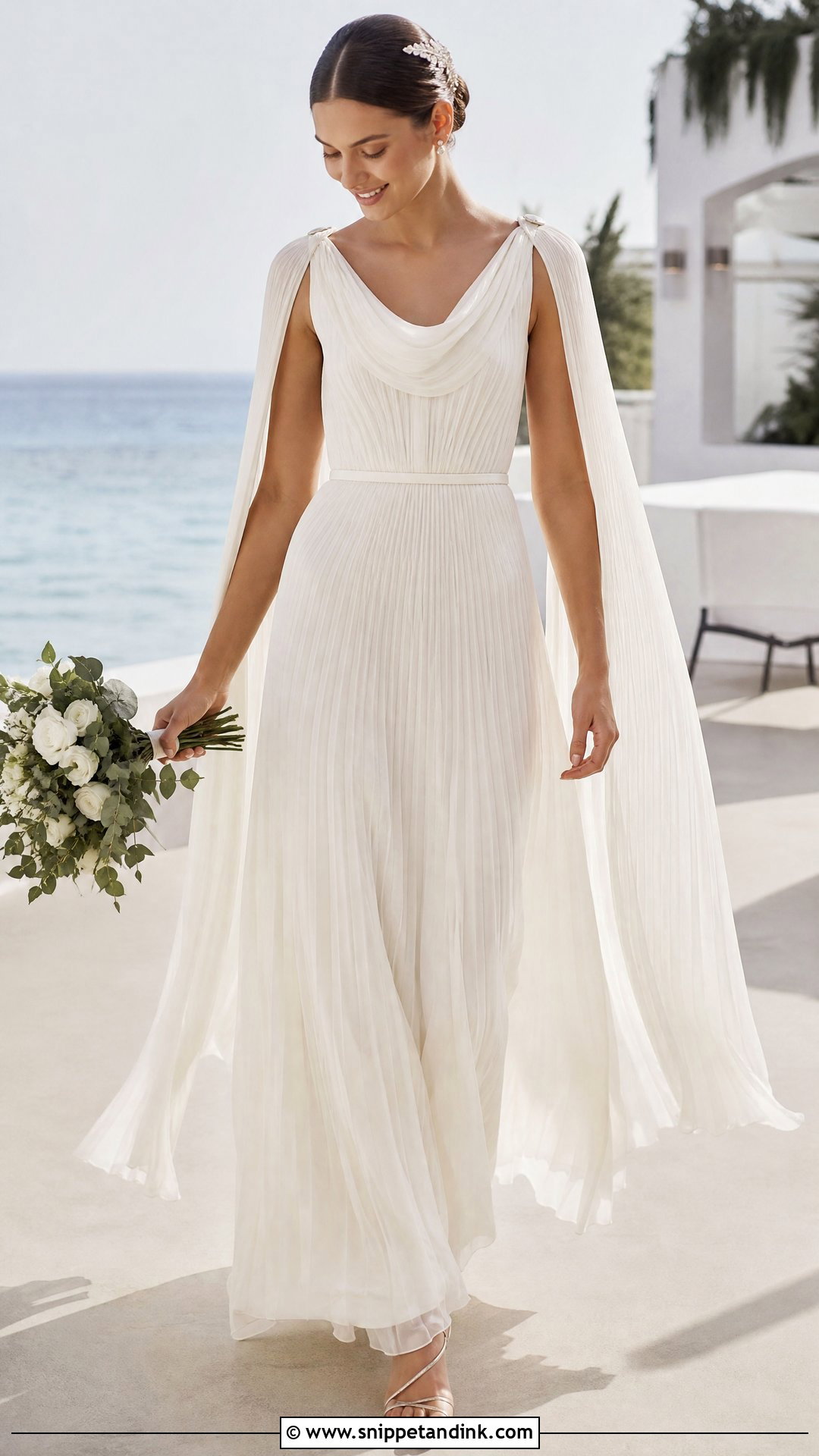 Dior Pleated Chiffon Wedding Gown - Snippet and Ink - 20 Dior Wedding Gown Ideas