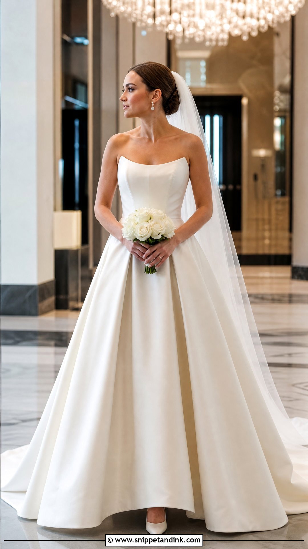 Dior Strapless Satin Wedding Gown - Snippet and Ink - 20 Dior Wedding Gown Ideas