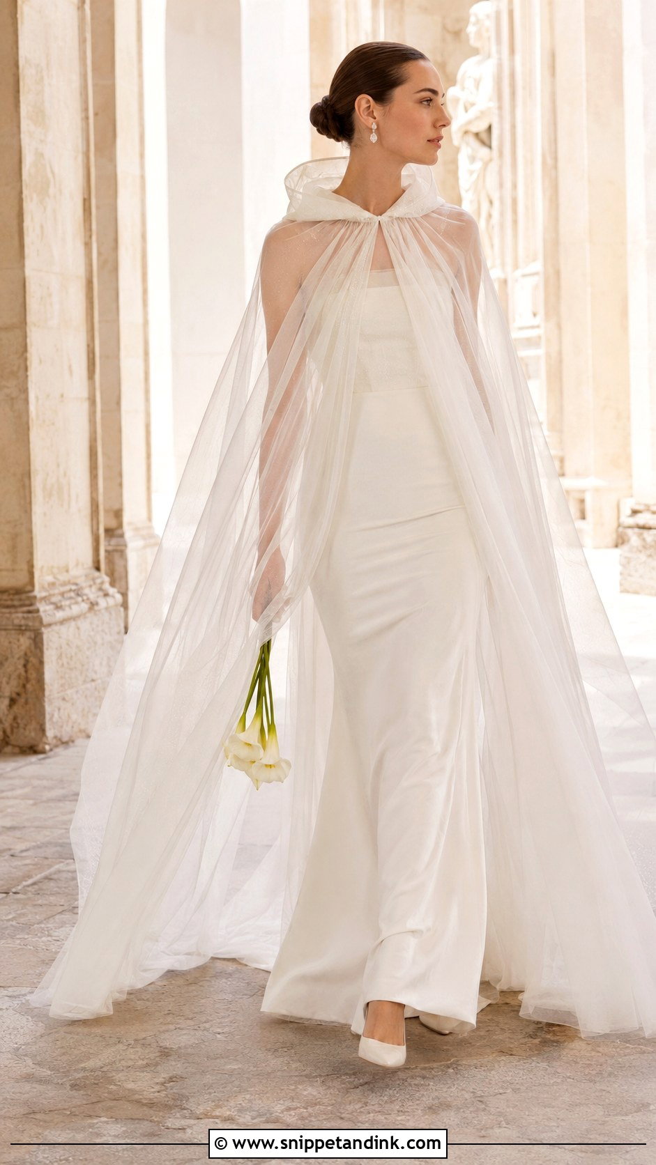 Dior Tulle Cape Wedding Dress - Snippet and Ink - 20 Dior Bridal Dress Ideas