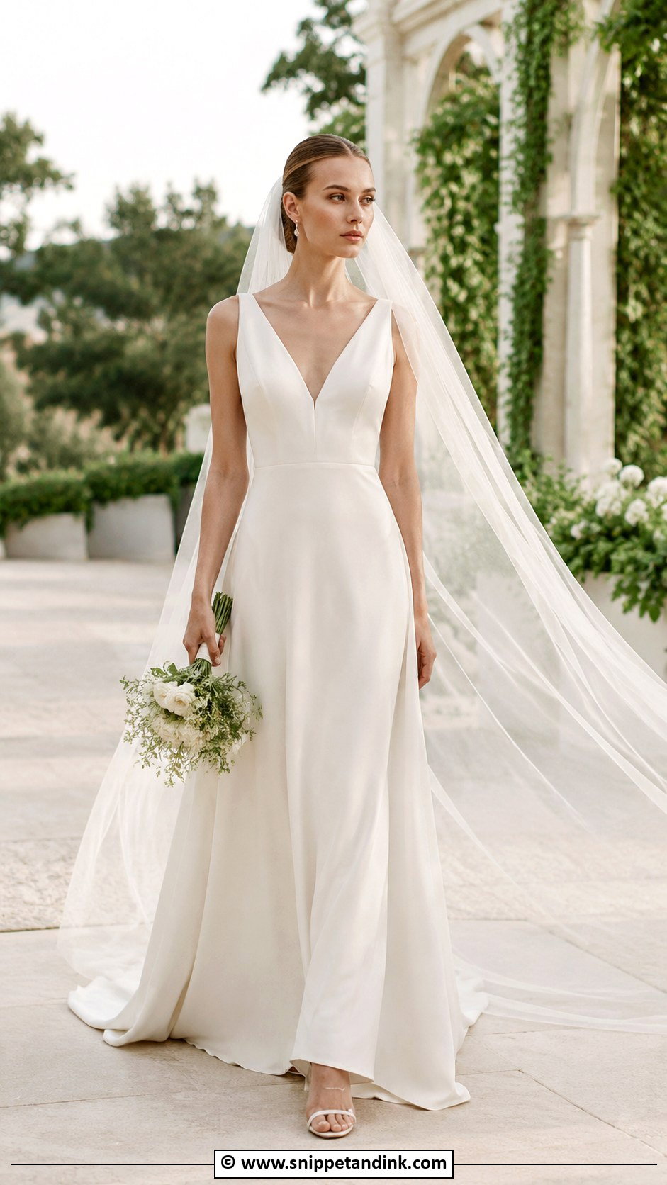 Dior V Neck Wedding Dress - Snippet and Ink - 30 Dior Wedding Dress Ideas
