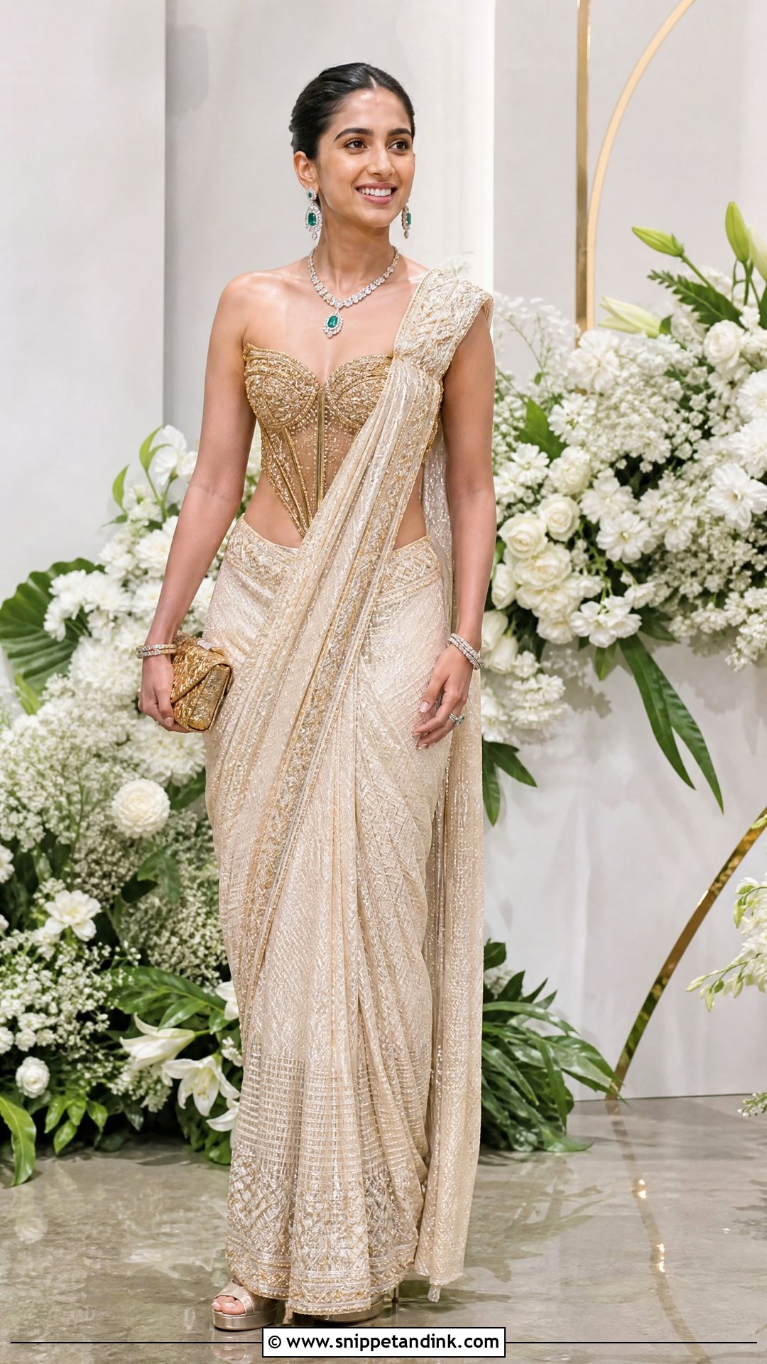Dolce And Gabbana Reception Sari - Snippet and Ink - 20 Radhika Merchant Wedding Outfits