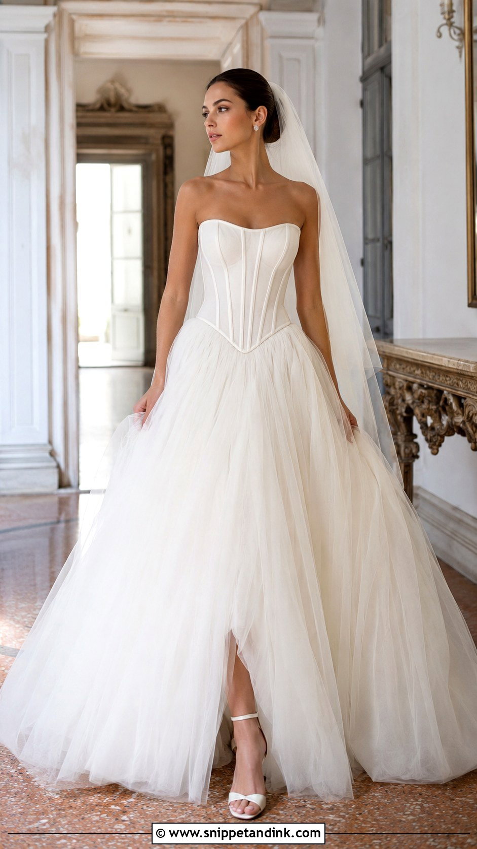Dolce and Gabbana Basque Waist Tulle Wedding Dress - Snippet and Ink - 20 Dolce and Gabbana Wedding Dress Ideas