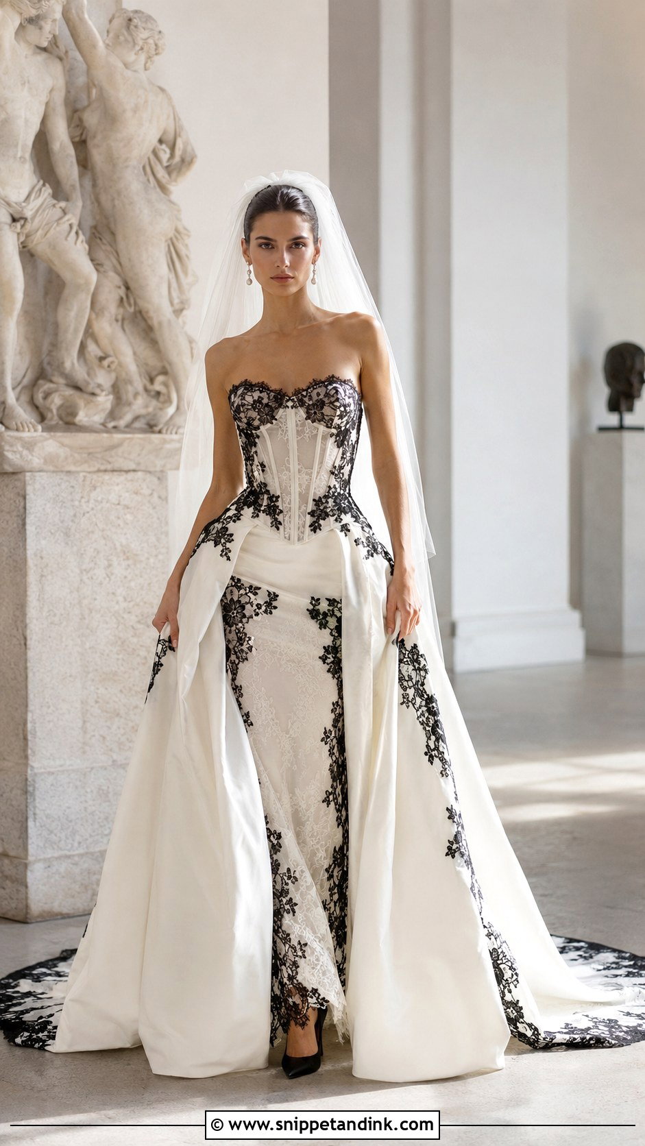 Dolce and Gabbana Black and White Lace Wedding Dress - Snippet and Ink - 20 Dolce and Gabbana Wedding Dress Ideas