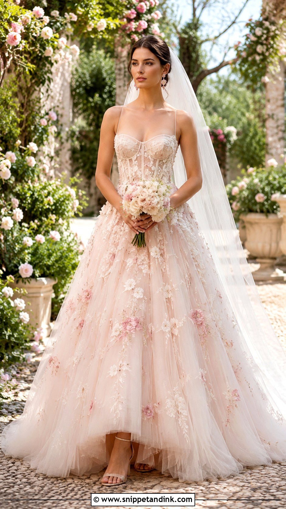 Dolce and Gabbana Blush Floral Wedding Dress - Snippet and Ink - 20 Dolce and Gabbana Wedding Dress Ideas