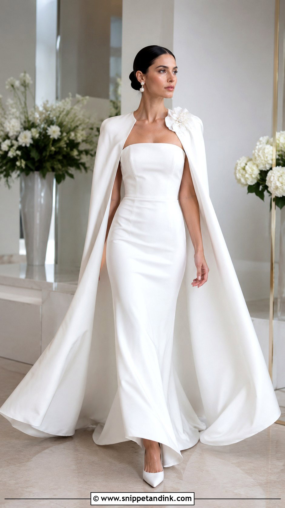 Dolce and Gabbana Crepe Cape Wedding Dress - Snippet and Ink - 20 Dolce and Gabbana Wedding Dress Ideas