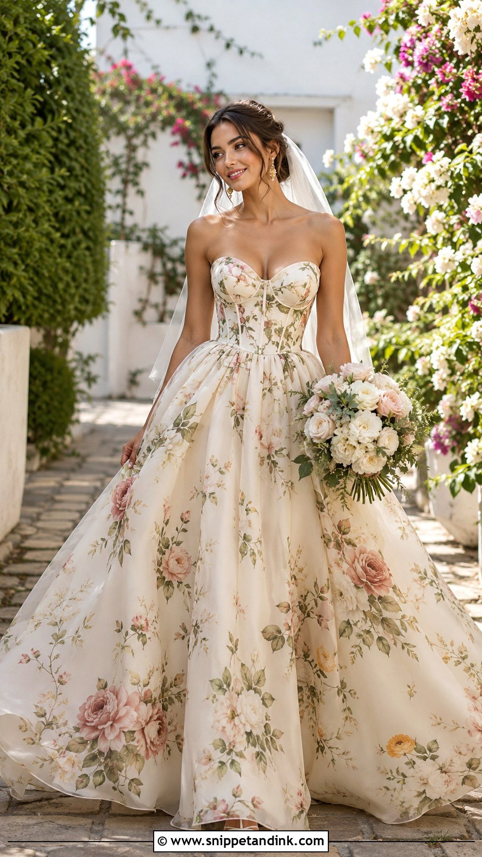 Dolce and Gabbana Floral Print Wedding Dress - Snippet and Ink - 20 Dolce and Gabbana Wedding Dress Ideas