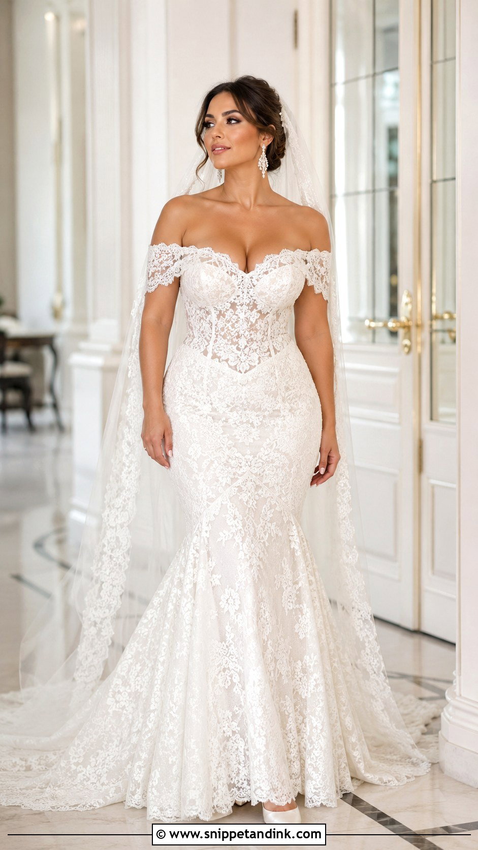 Dolce and Gabbana Off Shoulder Lace Mermaid Wedding Dress - Snippet and Ink - 20 Dolce and Gabbana Wedding Dress Ideas