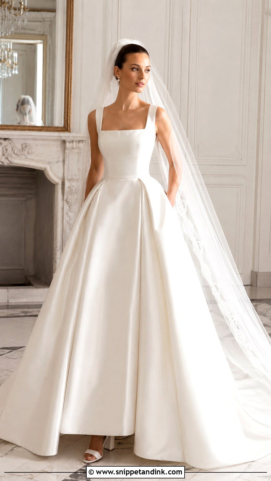 Dolce and Gabbana Square Neck Mikado Wedding Dress - Snippet and Ink - 20 Dolce and Gabbana Wedding Dress Ideas