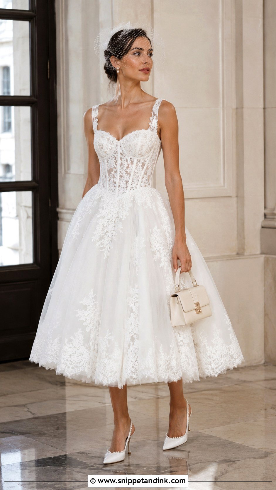 Dolce and Gabbana Tea Length Corset Wedding Dress - Snippet and Ink - 20 Dolce and Gabbana Wedding Dress Ideas