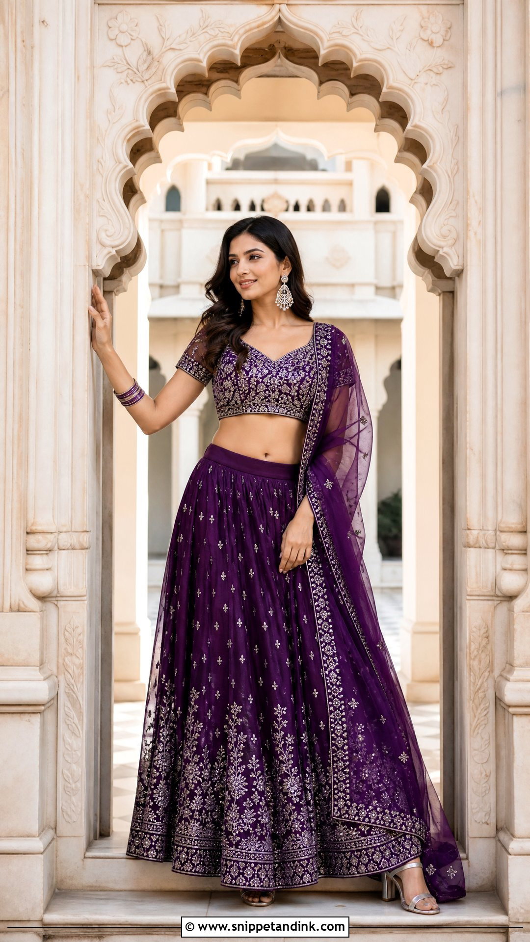 Doorway Lengha Pose - Snippet and Ink - 25 Aesthetic Lengha Poses Ideas