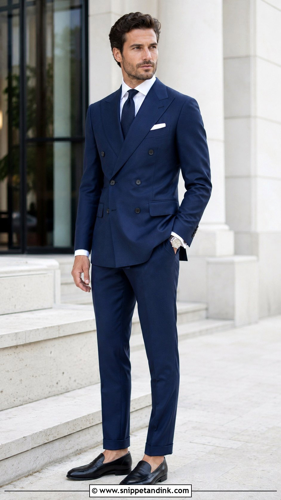 Double Breasted Blue Wedding Suit - Snippet and Ink - 20 Blue Suits Wedding