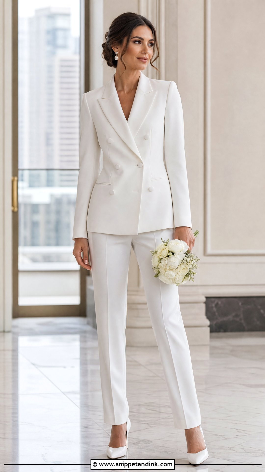 Double Breasted Bridal Pantsuit - Snippet and Ink - 25 Bridal Pantsuit Brides Ideas