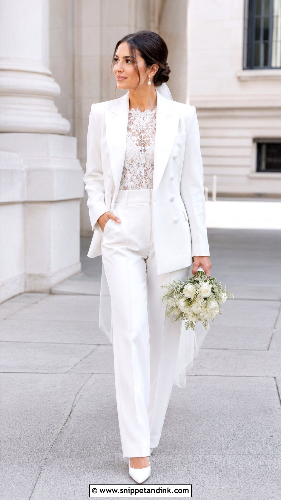 Double Breasted Bride Wedding Suit - Snippet and Ink - 20 Bride Wedding Suit Ideas