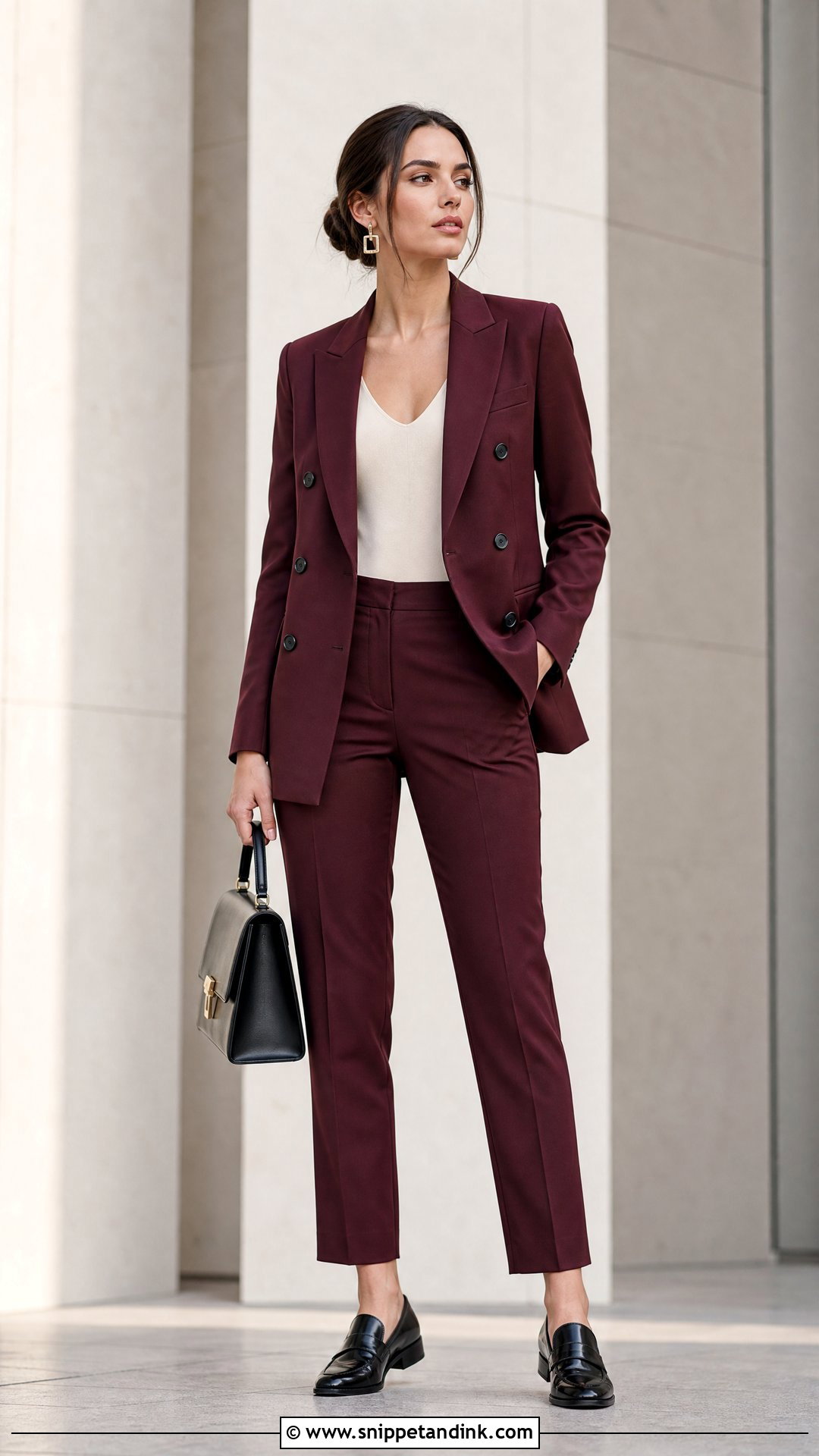 Double Breasted Maroon Wedding Suit With Loafers - Snippet and Ink - 20 Maroon Wedding Suit Ideas