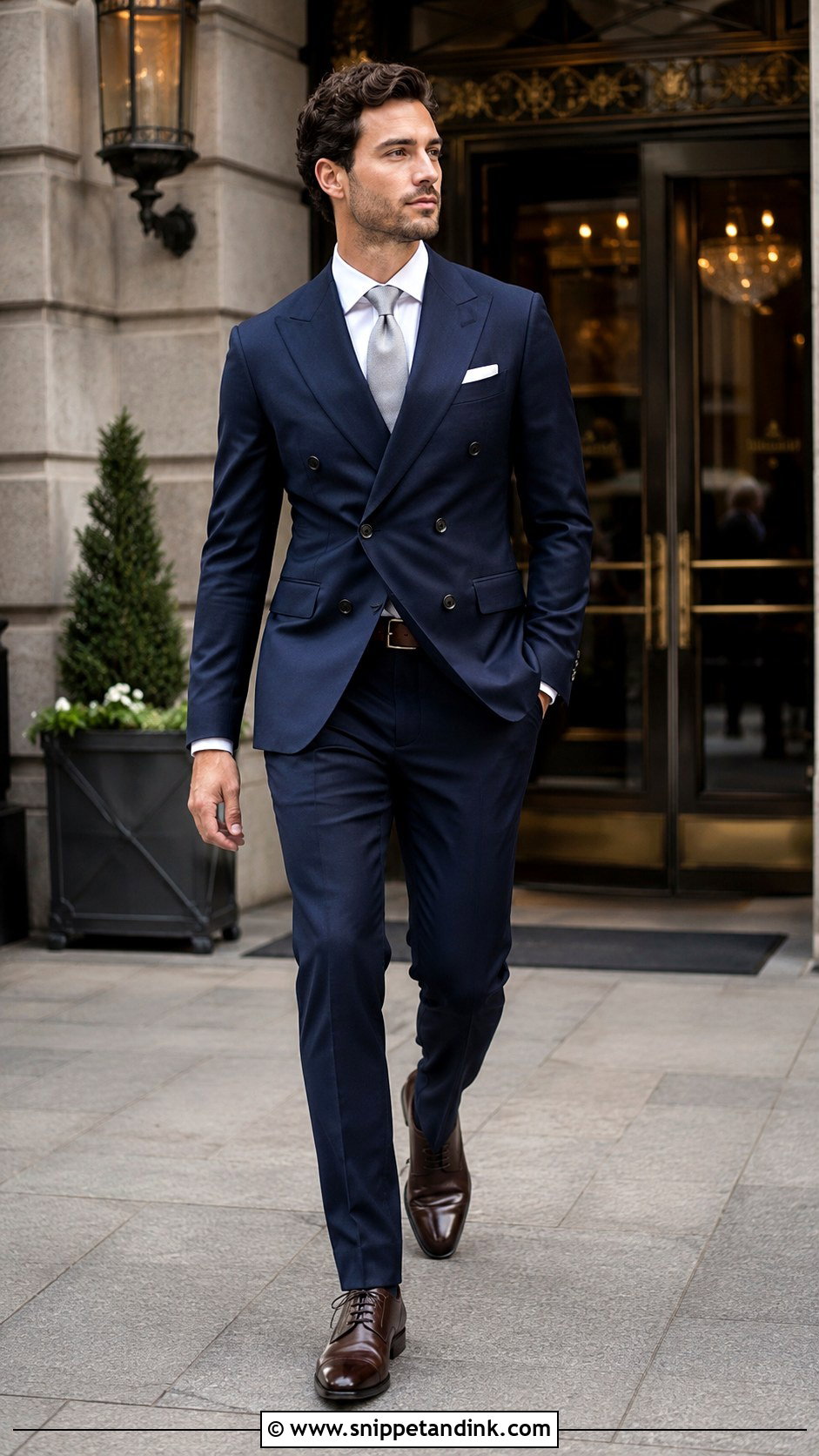 Double Breasted Navy Groomsman Suit - Snippet and Ink - 20 Groomsman Suits