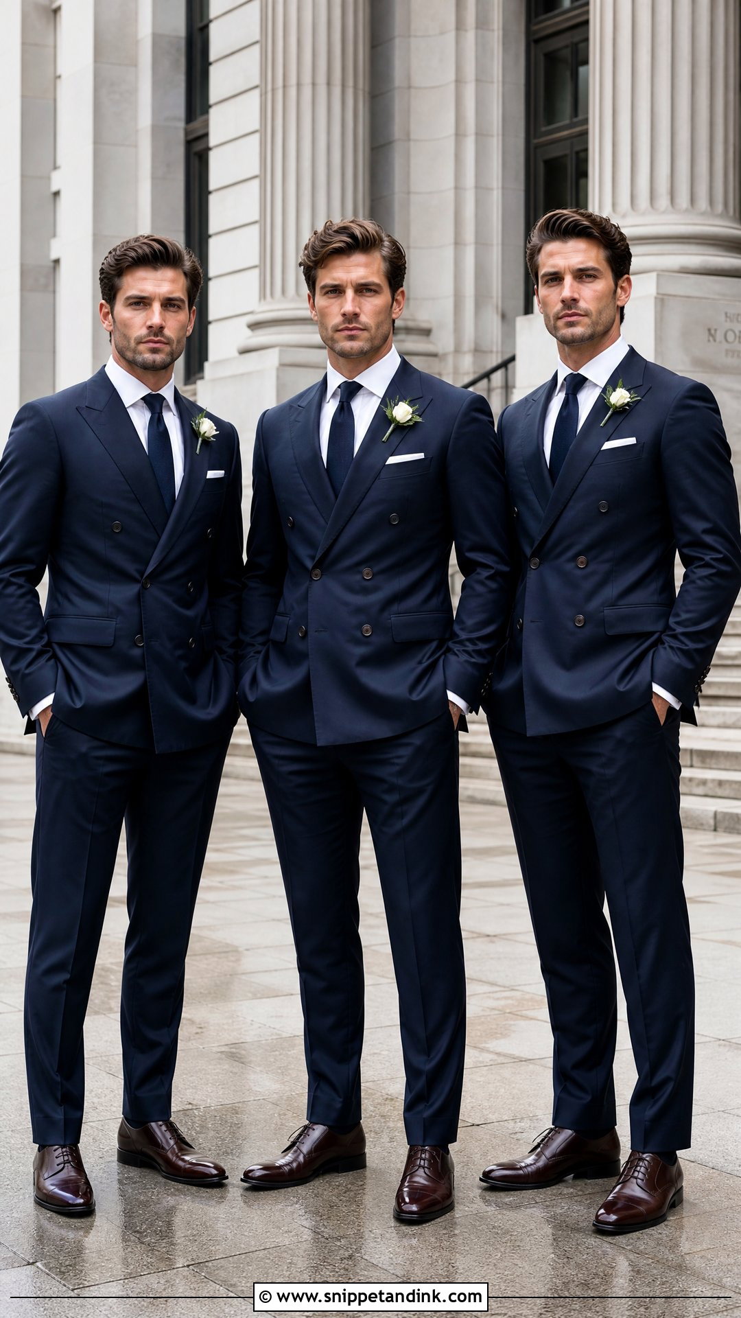 Double Breasted Navy Groomsman Suit - Snippet and Ink - 25 Groomsman Attire Ideas