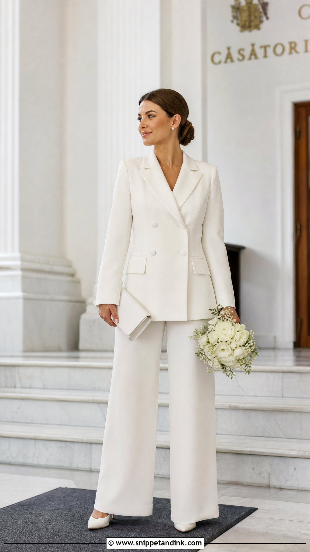 Double Breasted Wedding Pantsuit - Snippet and Ink - 25 Wedding Pantsuit the Bride Ideas