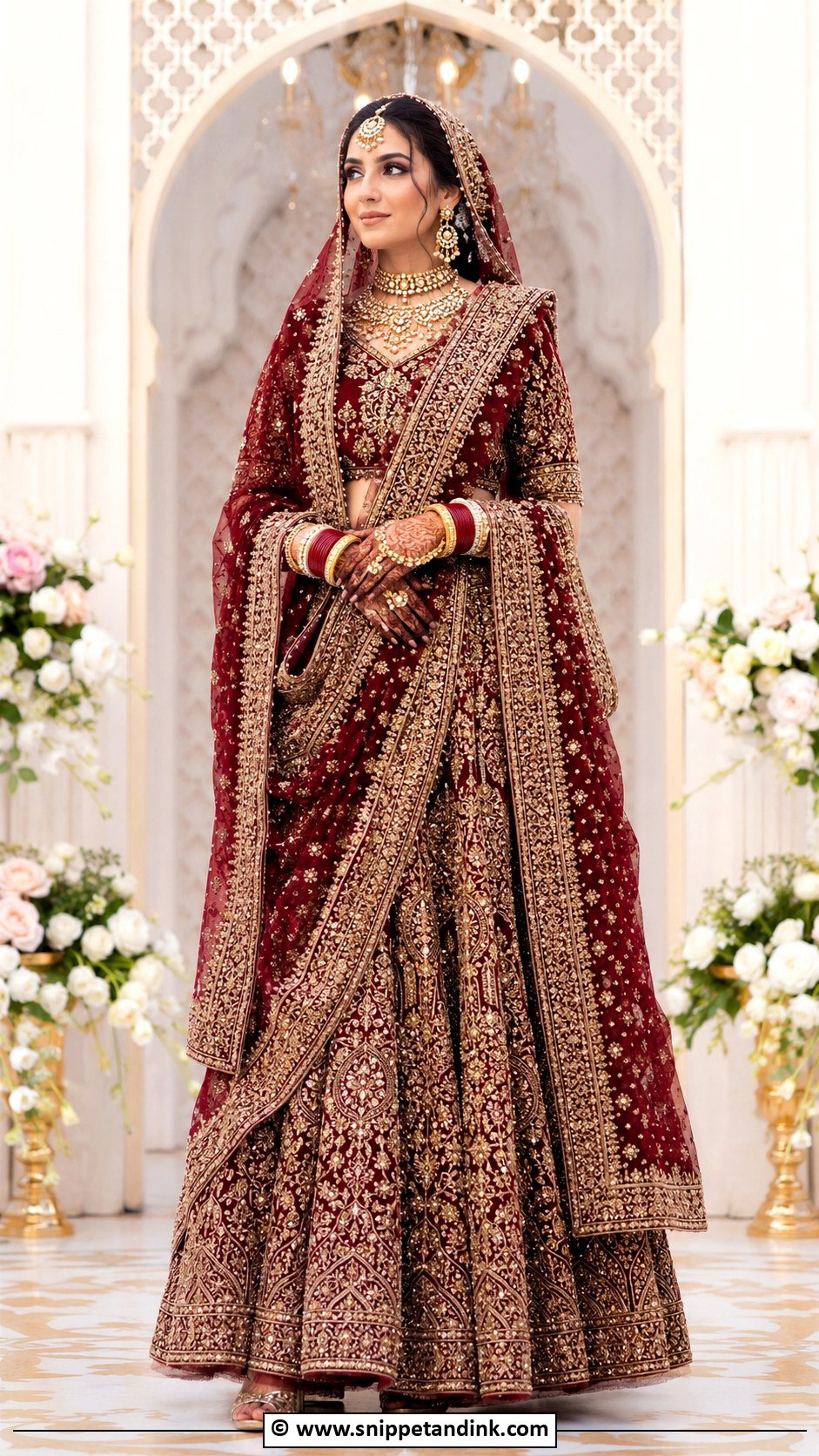 Double Dupatta Barat Bride Lehenga - Snippet and Ink - 30 Barat Bride Ideas