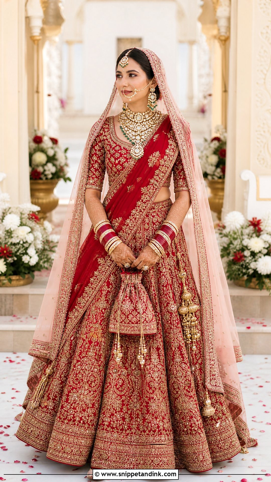 Double Dupatta Bridal Lehenga - Snippet and Ink - 25 Royal Indian Brides Ideas