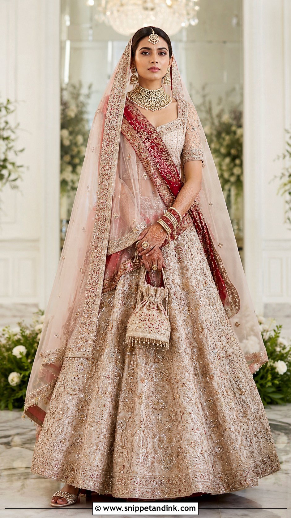 Double Dupatta Bridal Lengha Drape - Snippet and Ink - 20 Lengha Draping Styles