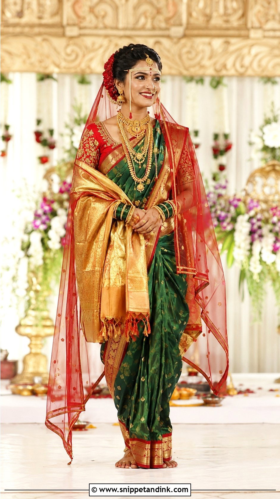 Double Dupatta Navvari Bridal Look - Snippet and Ink - 30 Navvari Bridal Look Ideas